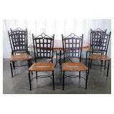 7pc Dining Table Set. Heavy Iron Framed set