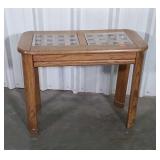 Accent Hall Table, modern oak with lattice design
