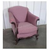 French Prov. Chair, heavy carved frame with mauve