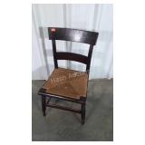 Antique Cane Seat Chair. Left side seat trim