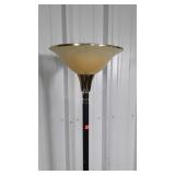 Floor Lamp, black pole having plastic shade atop