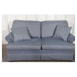 Living Room Loveseat, blue upholstered 2 cushion