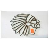 Leaded glass sun catcher, Indian chief