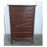 Five Drawer Chest of Drawers, painted brown