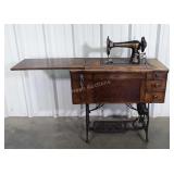 Franklin Treadle Base Sewing Machine with tiger