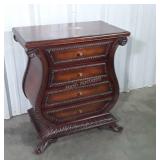 Lyre Design Nightstand with 4 drawers, finish use