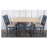 5pc Breakfast Nook Table Set, natural table top