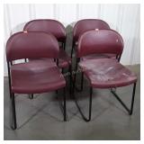 Set of 4 stackable poly seated Chairs. Dusty just