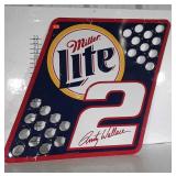 Rusty Wallace Miller Lite Metal Advertising Sign.