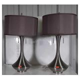 Pair of Home Designers Table Lamps with 16" round