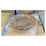 Six new "Partylite" leaf design pillar holders