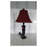 Table Lamp, metal urn style base with fabric