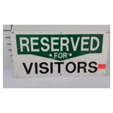 Tin sign, "Reserved for Visitors", 14x7