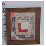 Framed quilt square, 11x12