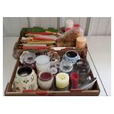 Candles and warmers, two flats full, also some