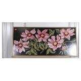 Needle Point floral Framed Wall Decor, 45x21".