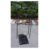 Folding metal shelf with shelves