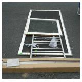 Group lot with window screen, window, towel