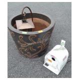 Ceramic flower pot, with pods advertisement bird