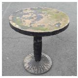 Round top patio table on concrete base, 28 inches