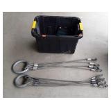 Storage tote, no lid with heavy duty cables and