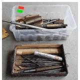 Small clear tote with misc bits and hardware tool
