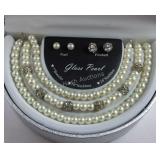 Glass pearl jewelry set
