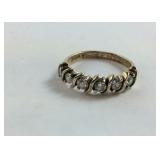 Sterling Silver Ring With CZ Stones Gold Over