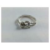 Sterling Silver Avon Ring Flower With Leaf No