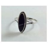 Black Onyx Sterling Silver Ring , Gram Weight