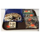 Tray of costume jewelry