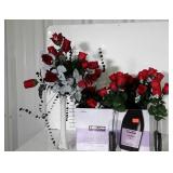 Roses, everlasting Roses in glass Bud vases