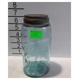 Blue glass Mason