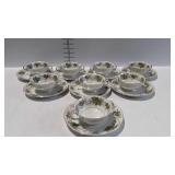 China, 16-pcs Noritake "Daphne" pattern soup cups