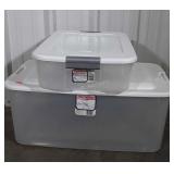 Two Storage Totes, 40, and 116 Quart sizes with