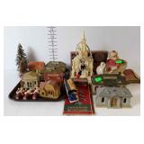 Vintage Christmas decor- paper mache Santa, bottle