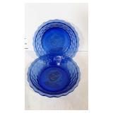 2 Cobalt blue Shirley Temple 6-1/2" bowls