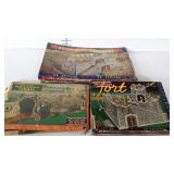 Vintage games, 3 Built-Rite toys - Fort, Railroad