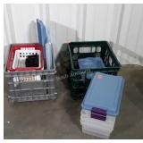 Crates and misc storage totes, shoe box style
