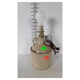 Table lamp, electrified stoneware jug - no shade