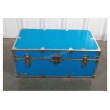 Footlocker Trunk, bright blue color, nice