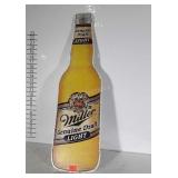 Miller Light Beer Bottle Shaped Tin Advertising
