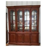 Mahogany 2pc China Hutch, 4 glass door fronts