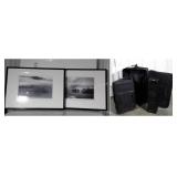 Two pc travel luggage set, plus CD Storage tower,