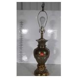 Brass Table Lamp. Grape & Leaf Drape pattern on