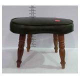 Vintage footstool, green vinyl top in good
