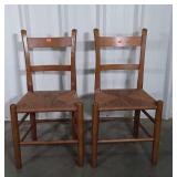 Pair of cane seat Mule Ear Farm Chairs in nice