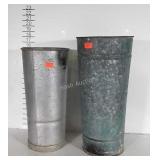 Two early Galvanized Planter vase Cans