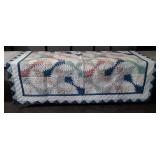 Bright and colorful quilt, white background,