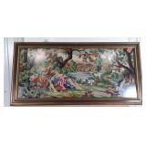 Framed Needle Point Wall Decor, 24x48"